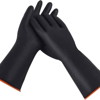 heavy duty chemical rubber gloves