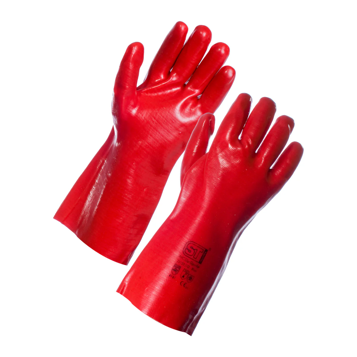 14 inch red PVC gloves