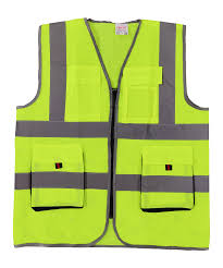 a reflector jacket with pockets.